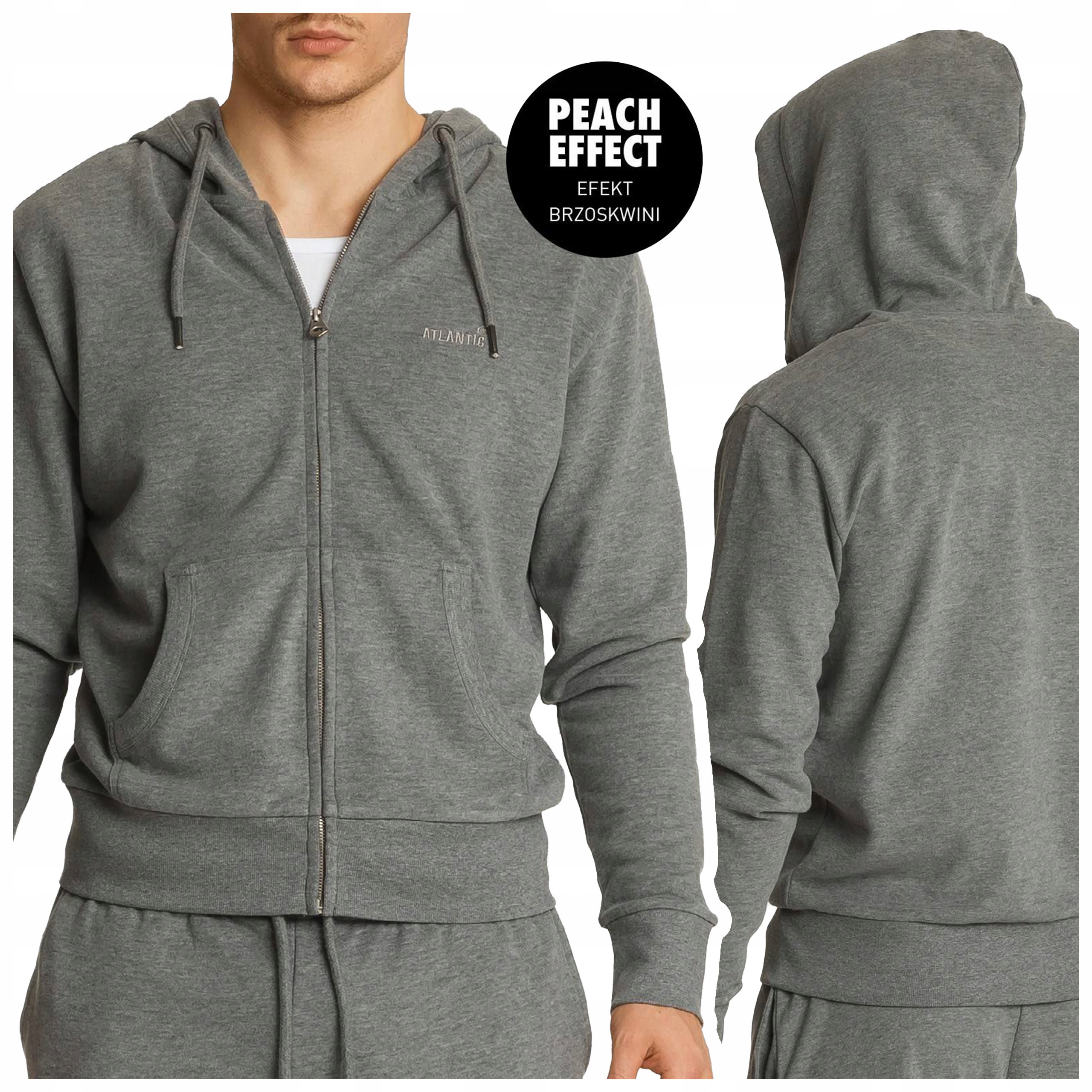 tepláková mikina Atlantic HMT001 šedá-melanž *L*
