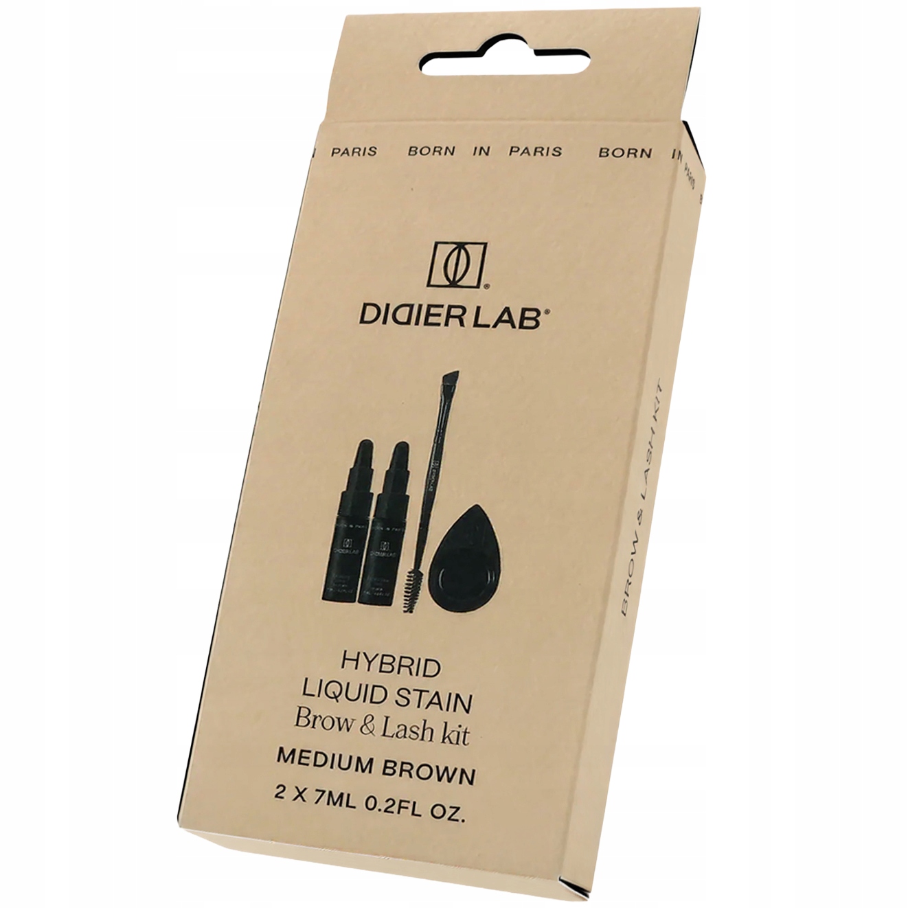 Didier Lab Hybrid Liquid Stain Sada pro barvení obočí Řas Medium Brown