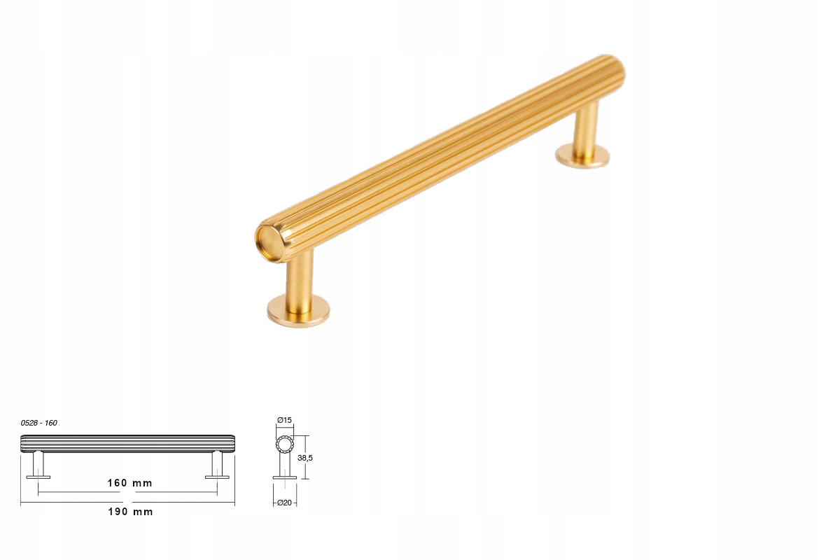 Nábytková úchytka Viefe 0528 Rille 160 mm mosaz