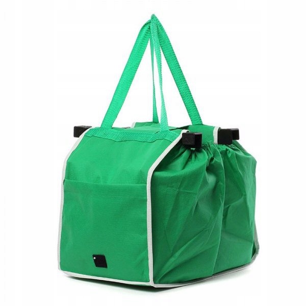 Torba na zakupy do wózka zielona 2 szt   15707 — 4