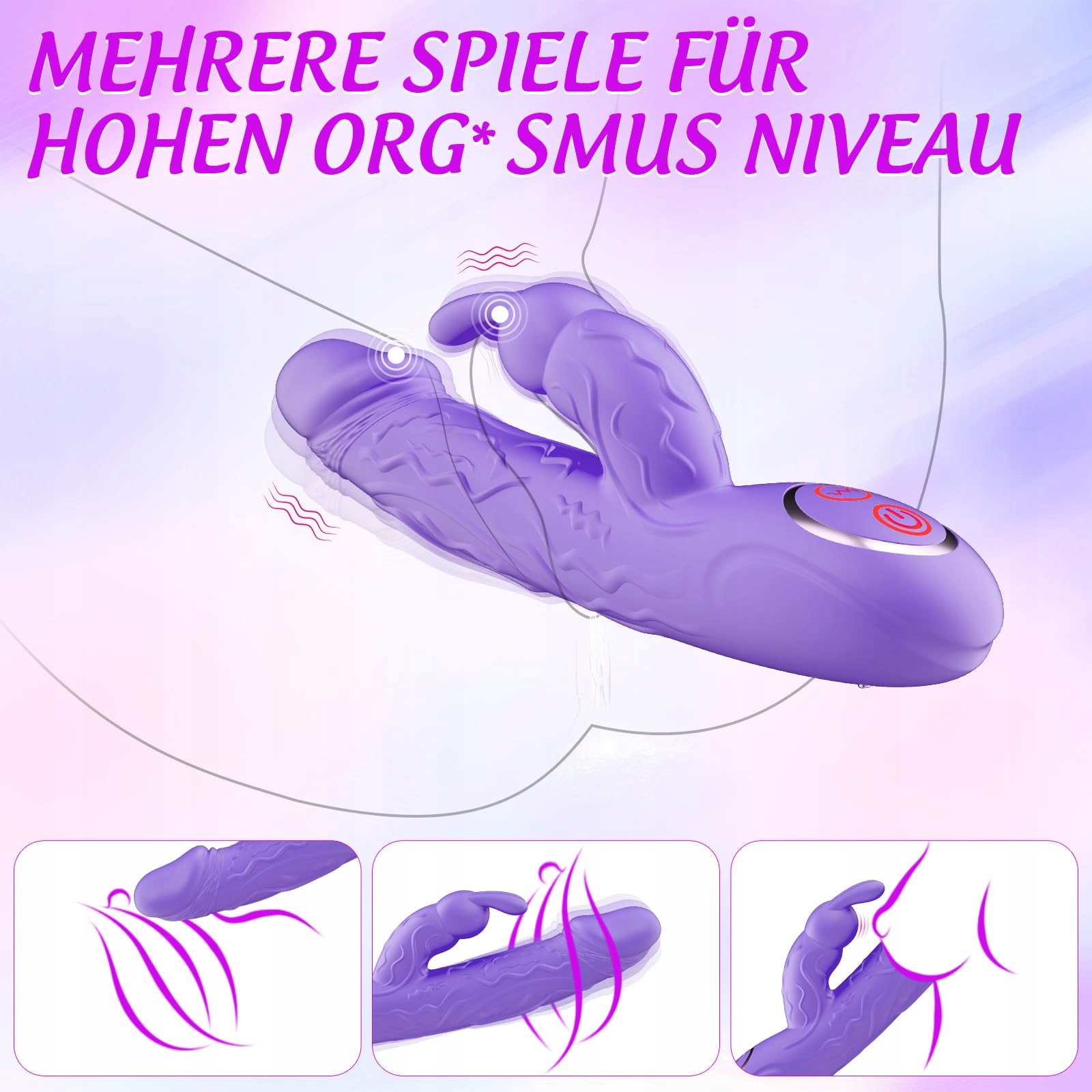 DILDO VIBRATOR Dla Kobiet G Punkt Wodoodporny Stymulator Klitorisu — miniatura 2