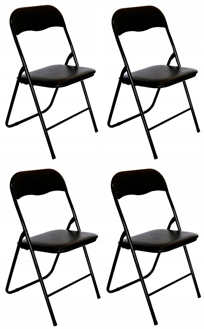 Krzesło Składane Biurowe Rozkładane Ogrodowe Catering Zestaw 4 sztuki