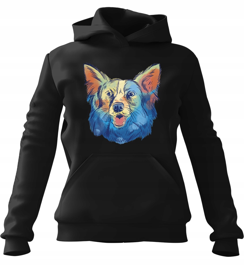 pánská mikina s kapucí Pes Collie Watercolor Černá M Pro něho Chlapa Manžel