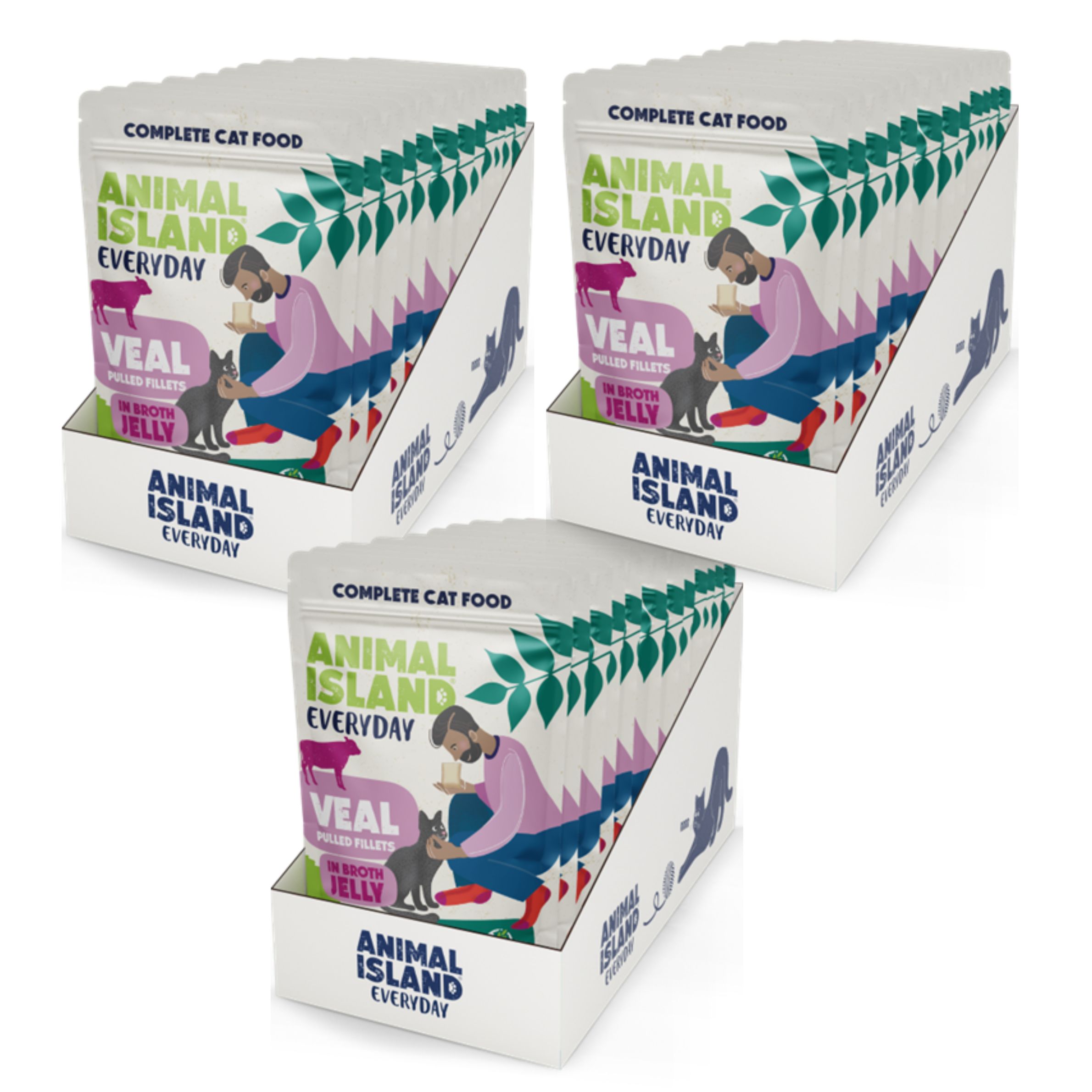 Mokra Karma Dla Kota Saszetki 36 x 85g Animal Island filety cielęcina