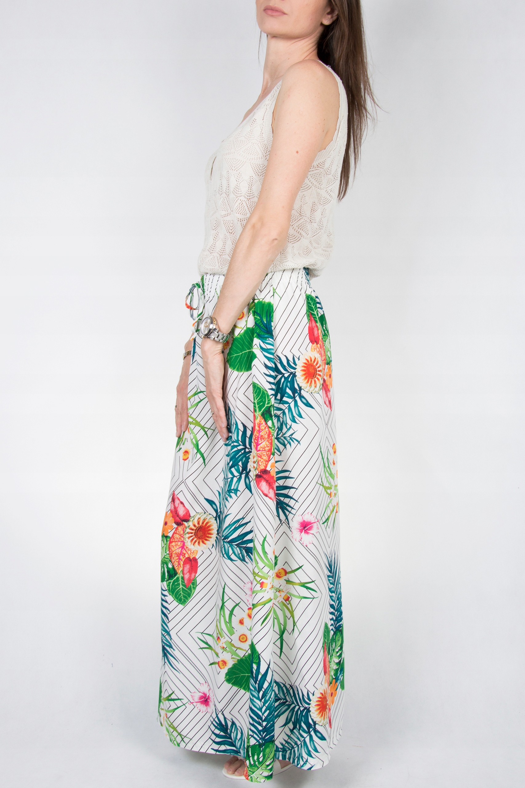 88_2 ZWIEWNA DŁUGA SPÓDNICA MAXI WZORY Długość maxi