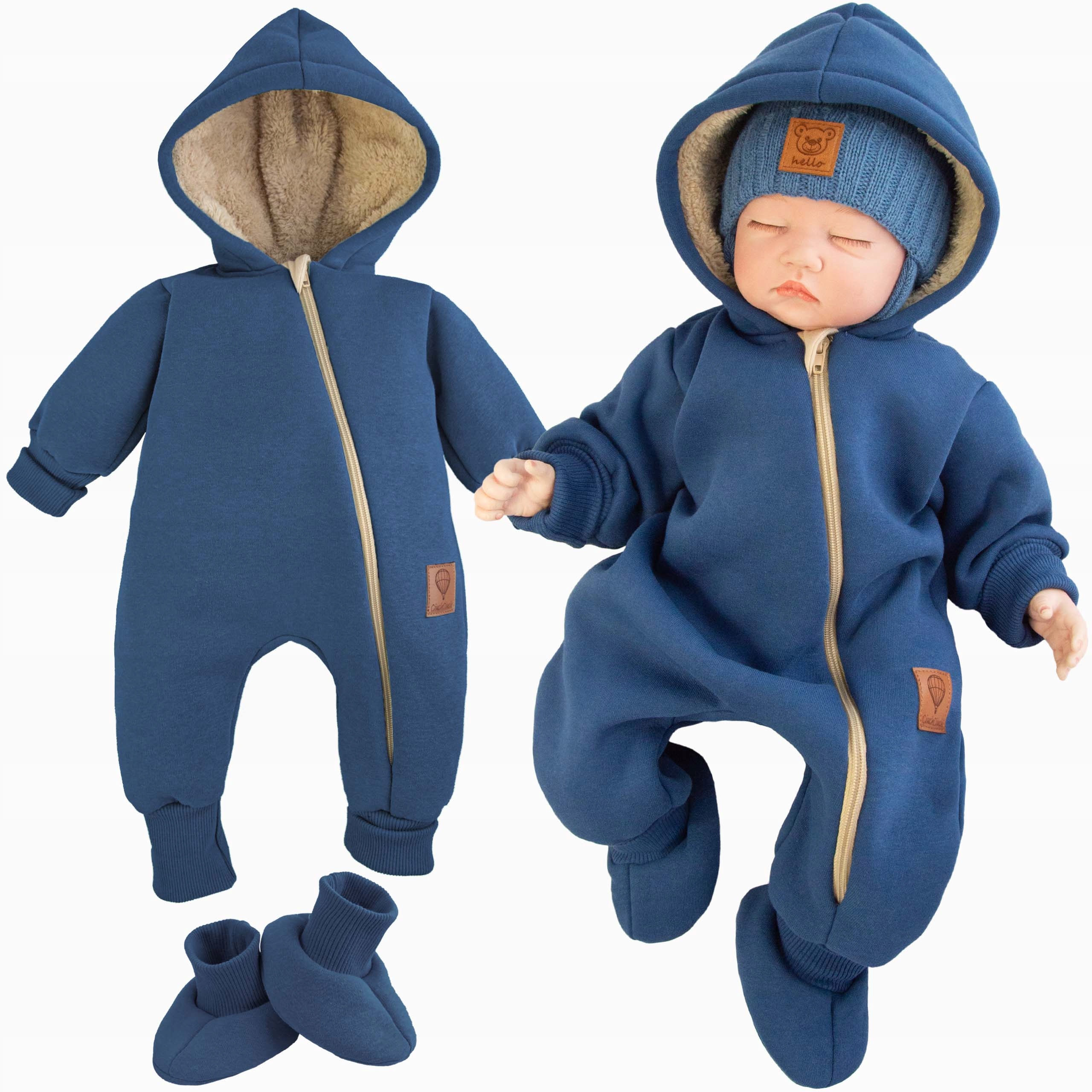 CIEPŁY gruby KOMBINEZON niemowlęcy ROSNĄCY do wózka BUCIKI wiosna jesień 56