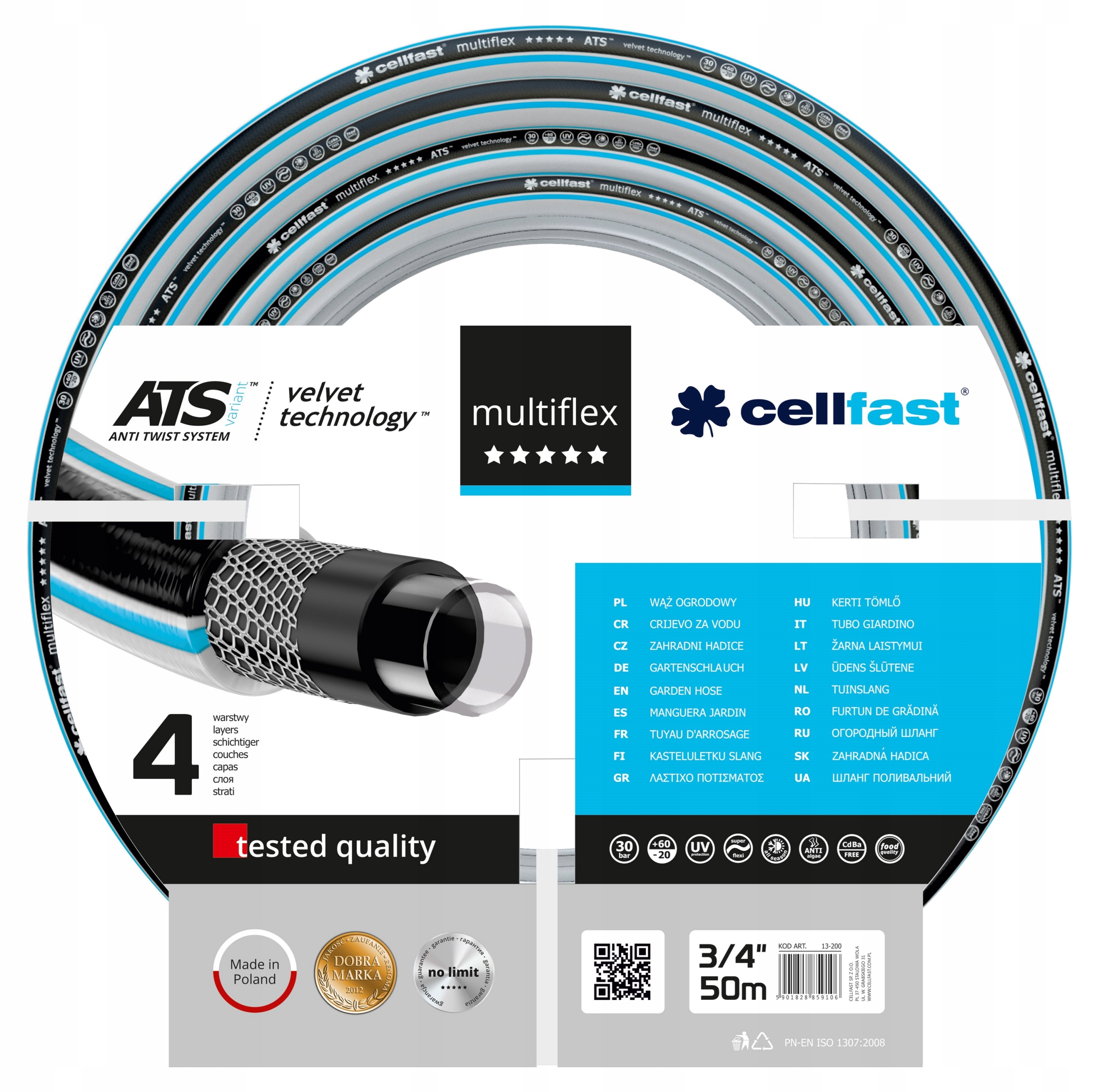 

Cellfast Wąż Ogrodowy Multiflex Ats Vt 3/4'' 50M
