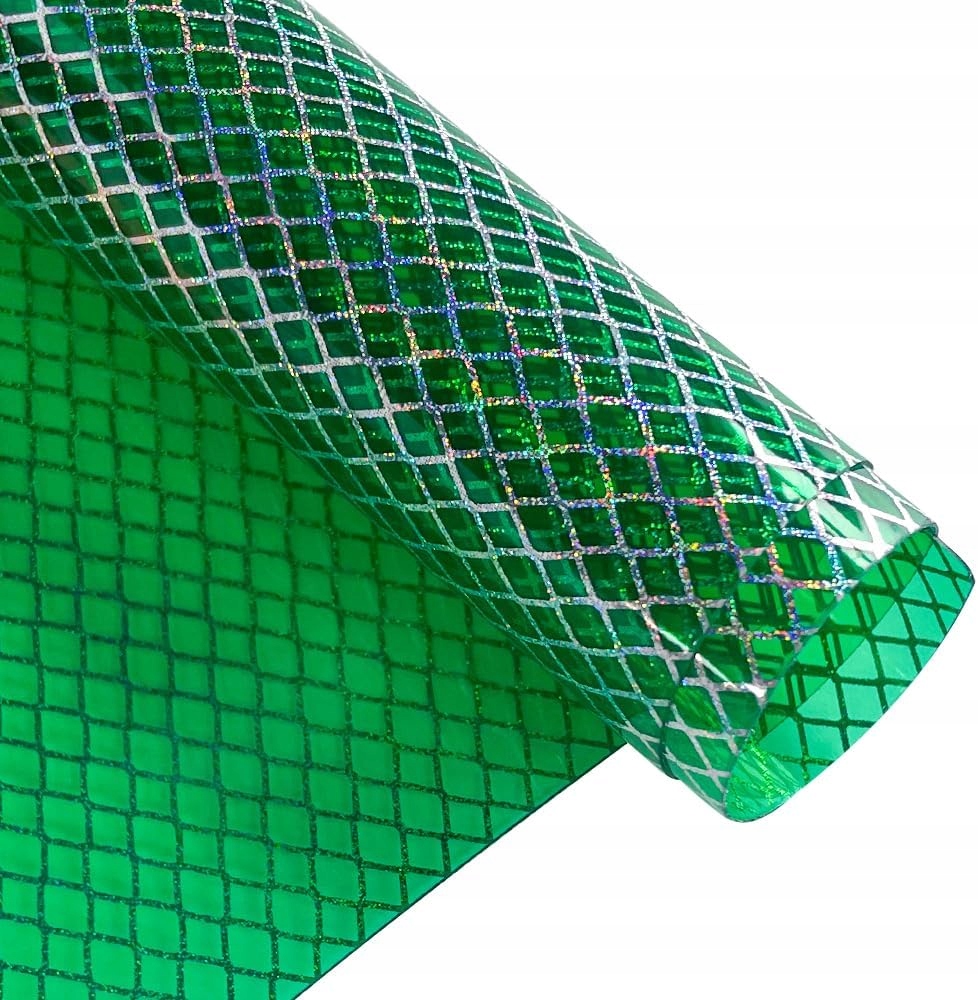 Zelený Kožený Materiál pro šití Pvc Ekologický 30×120 cm Průhledný