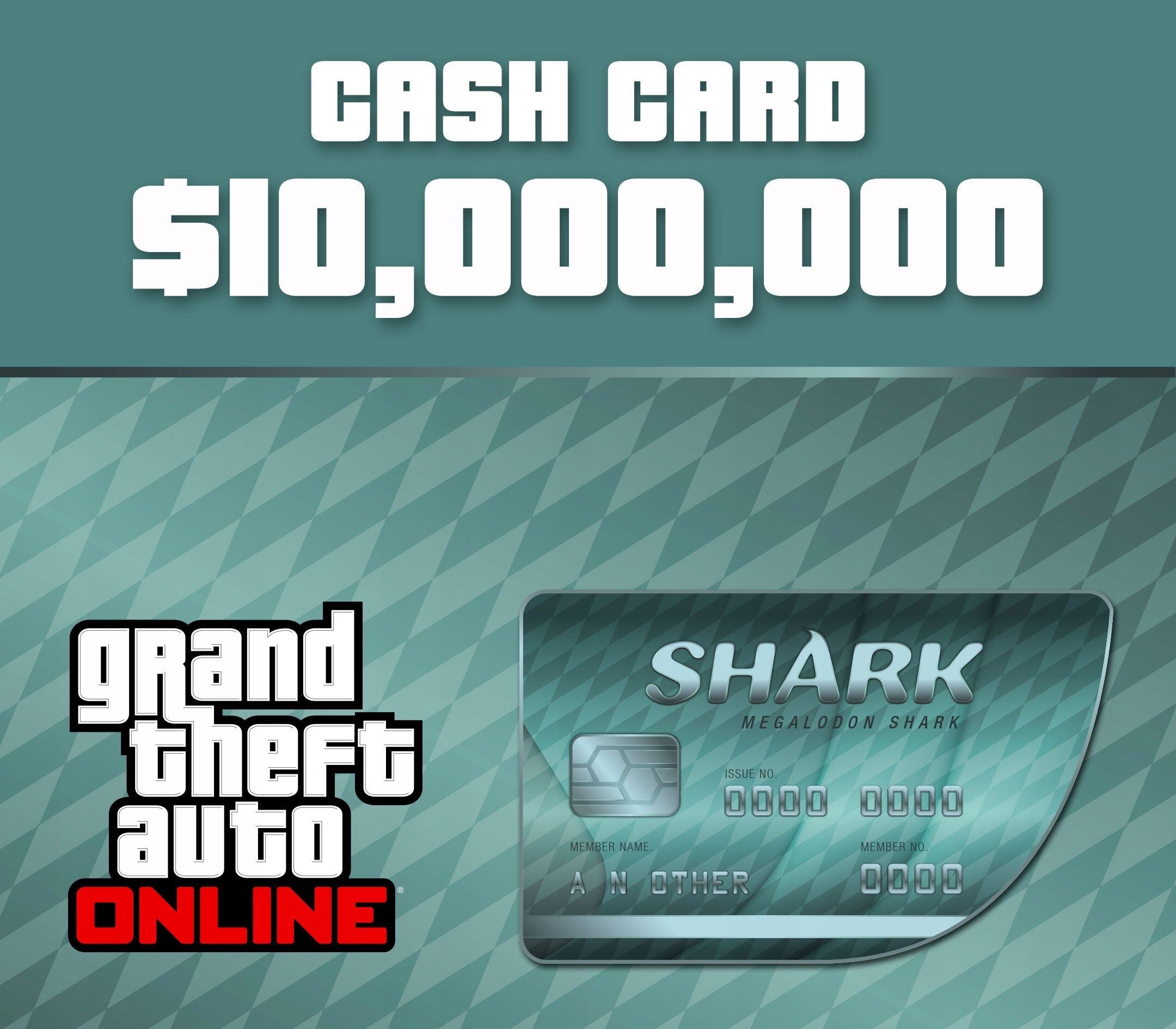 Grand Theft Auto $10,000,000 Megalodon Shark Cash Card Xbox Seri