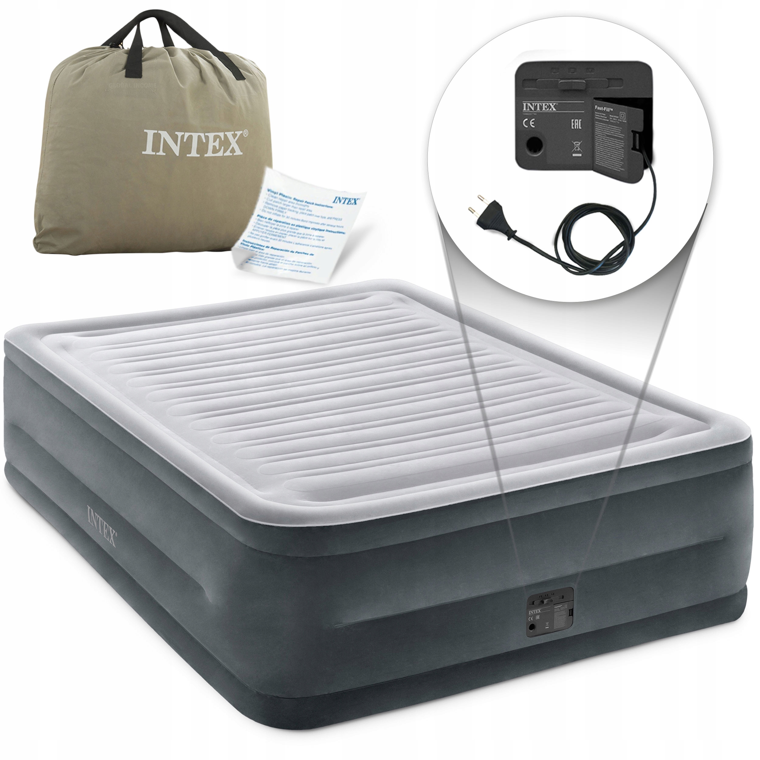 Materac do spania 2-osobowy INTEX 64418 + Pompka