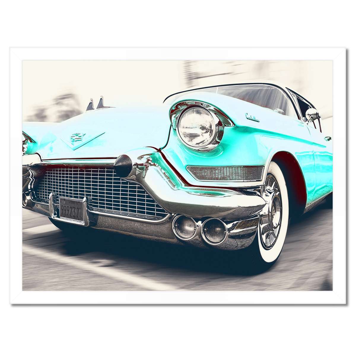 Plakáty v rámu 40x30 Tyrkysový Cadillac