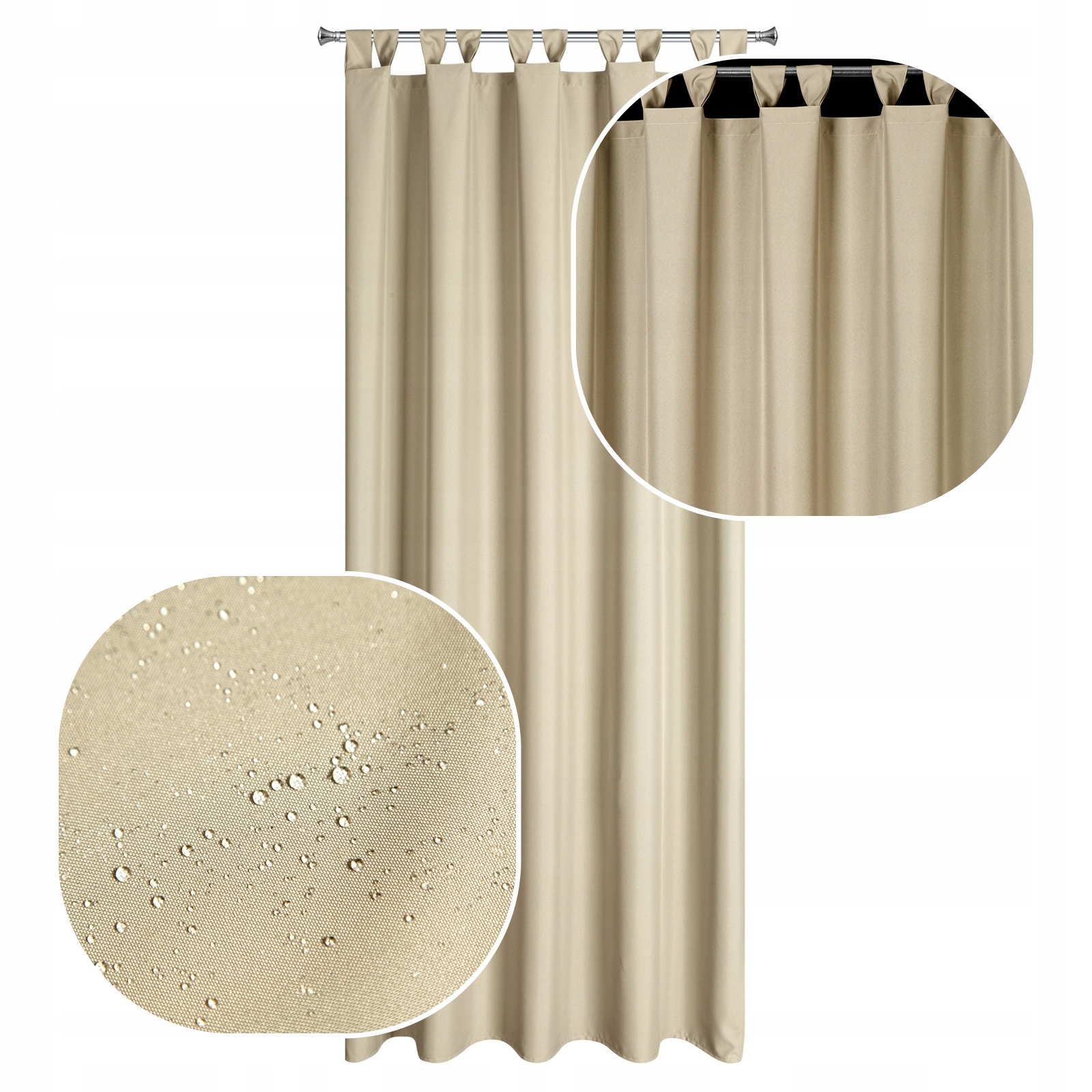 

Zasłona ogrodowa 155x240 wodoodporna tarasowa rzep