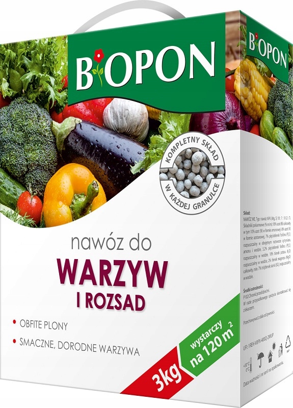 

Biopon nawóz granulowany do Warzyw i Rozsad 3kg