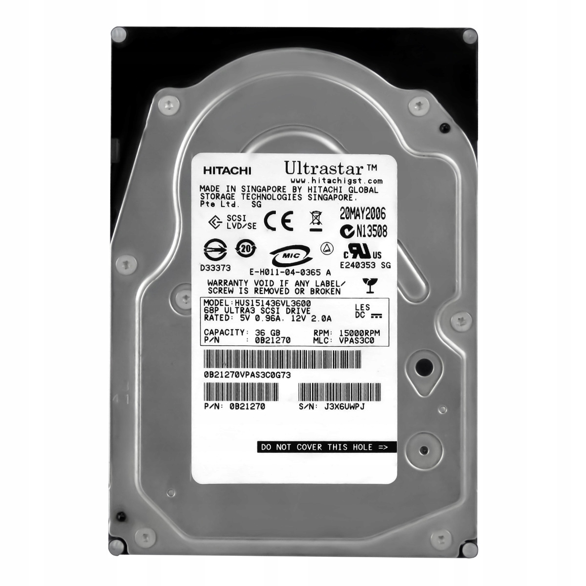 UltraStar 15K147 0B21270 36GB 15K 16MB Scsi 3.5'' HUS151436VL3600