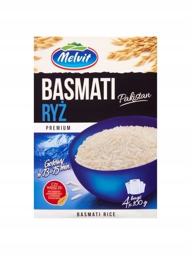 Levně 5X Melvit Premium Rýže Basmati Pákistán 400 g (4 sáčky)