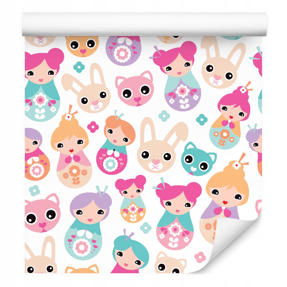 Tapeta do dívčího pokoje zvířátka květiny
