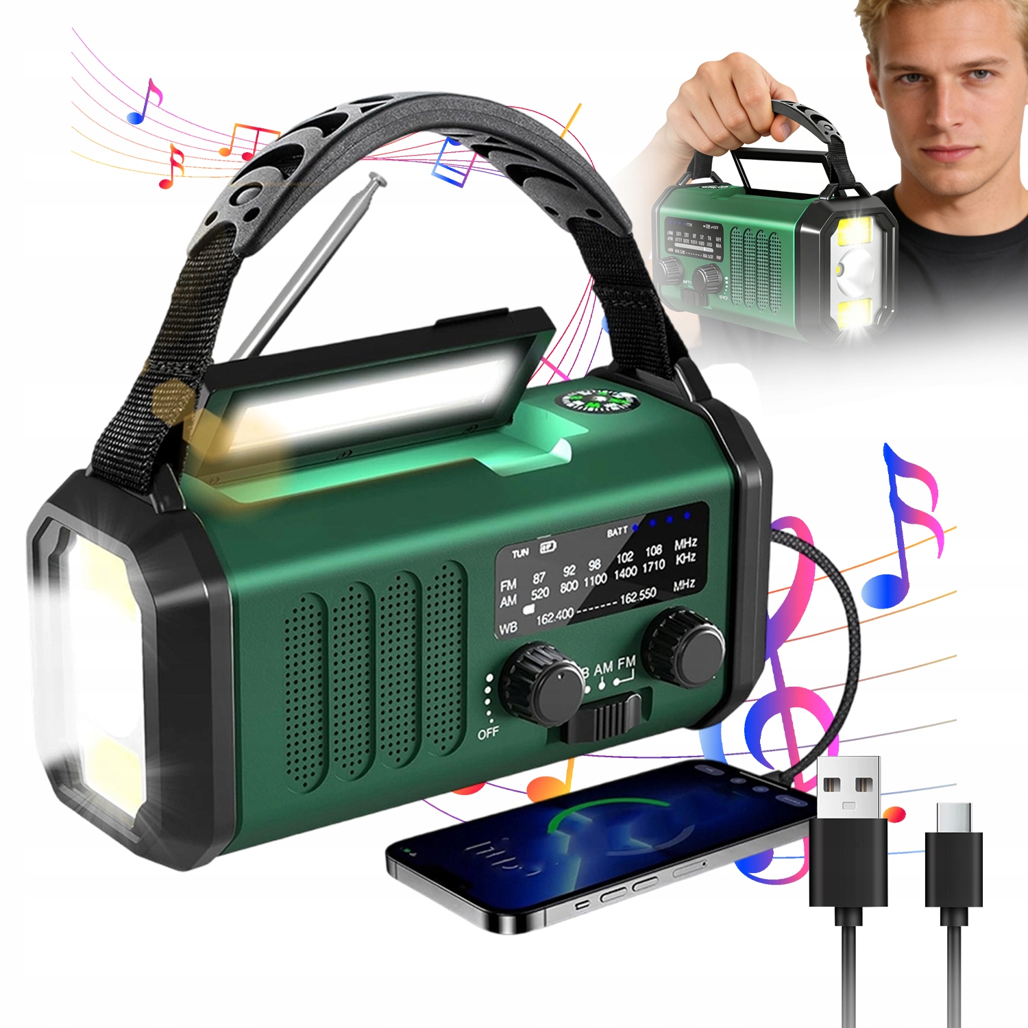 Solárne rádio Prenosné turistické a spoľahlivé evakuačné rádio pre výstavbu