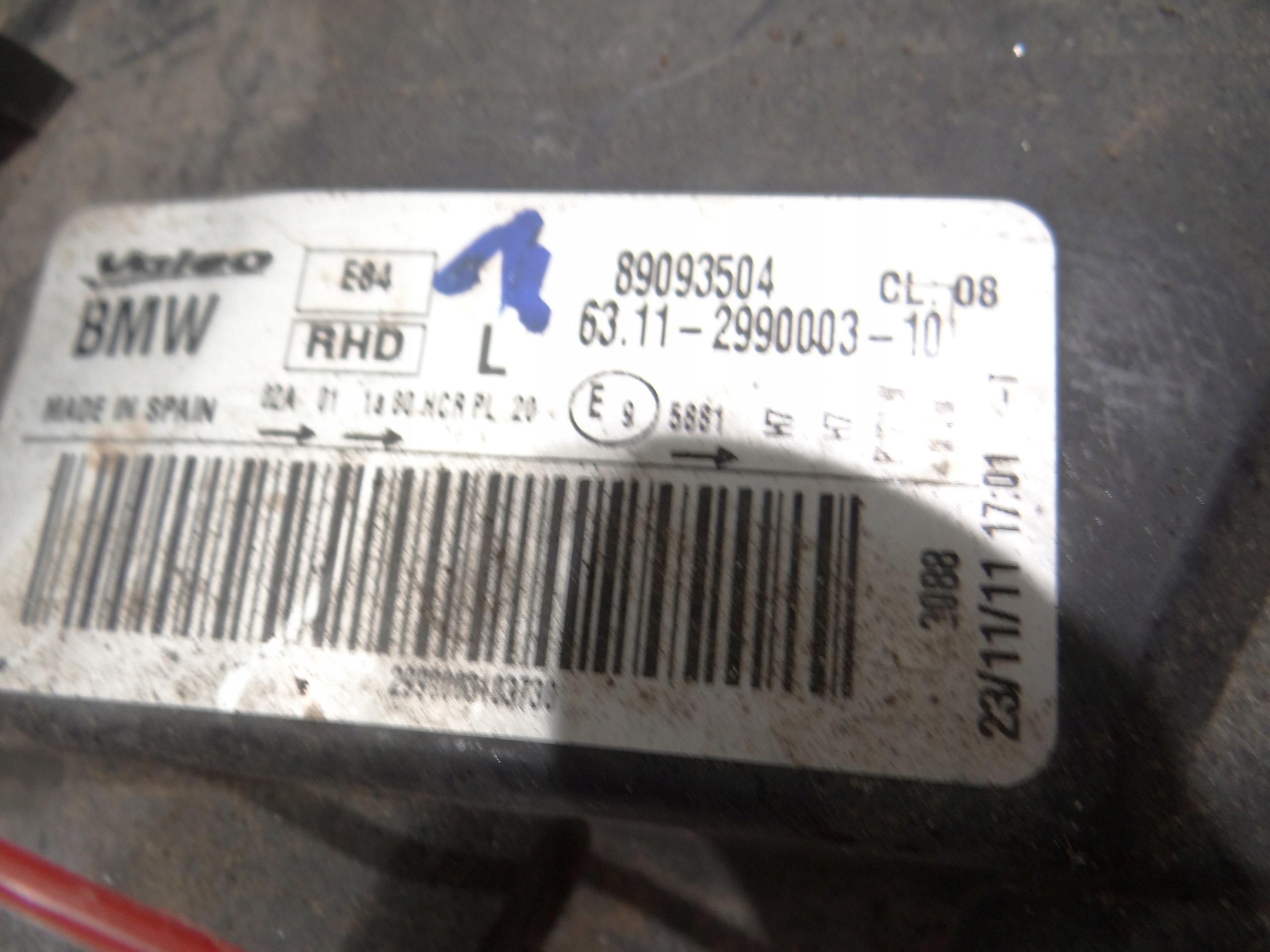 light left front BMW X1 E84 2990003 OE.