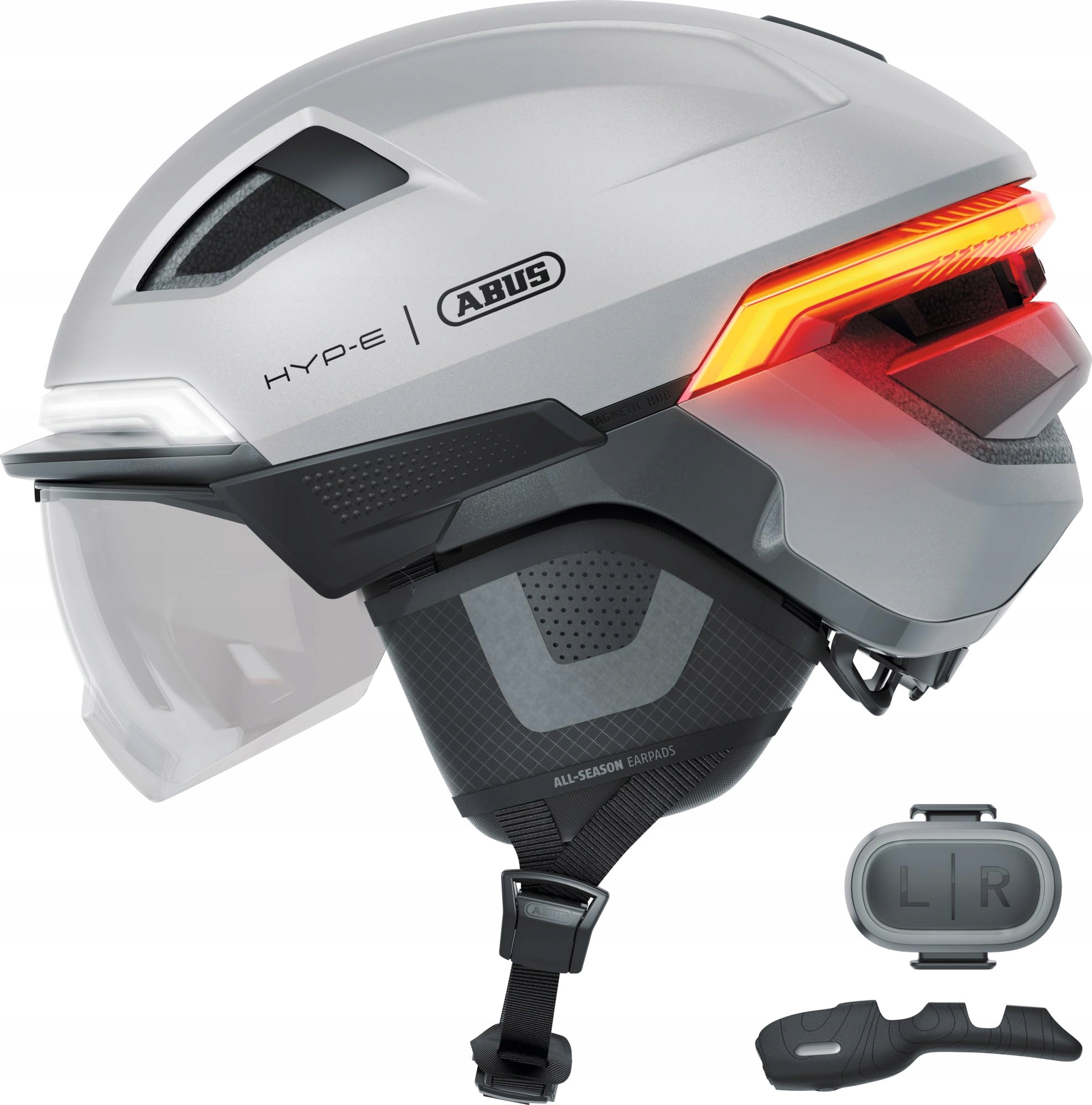 Kask rowerowy miejski Abus Urban Hyp-e Bl.ace gleam silver r. M 54-58cm