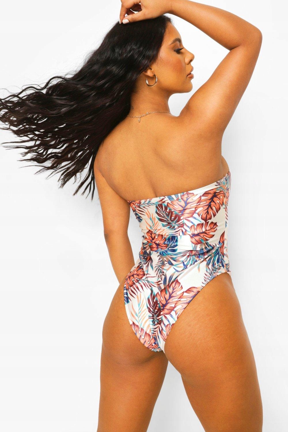 BOOHO- KOSTIUM KĄPIELOWY LIŚCIE 44 Materiał dominujący poliester