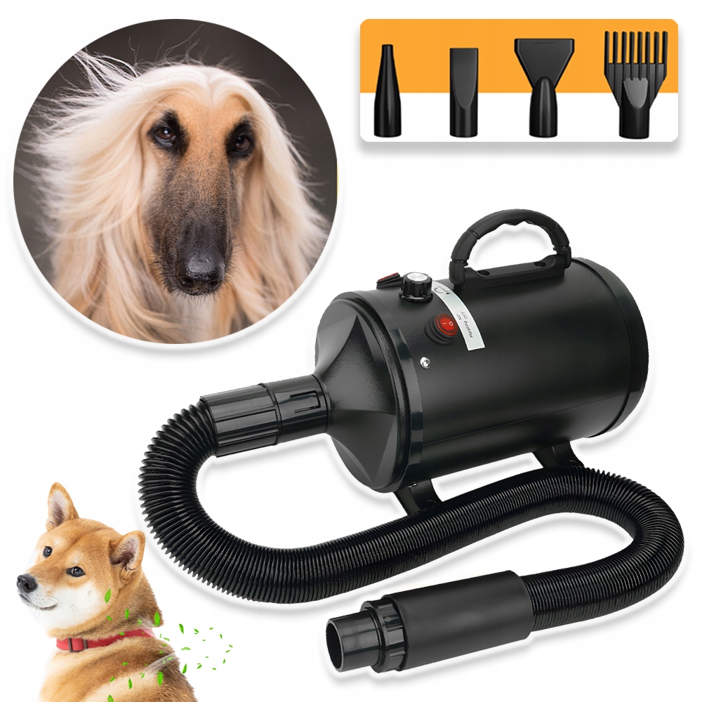 SUSZARKA DLA PSA KOTA ZWIERZĄT REGULOWANA TEMPERATURA/PRĘDKOŚĆ + 4 DYSZE