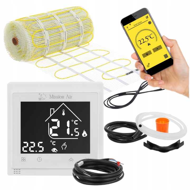 Sada podlahového vykurovania podlahy, vykurovacia rohož MA-160W/m² 7 m² WiFi
