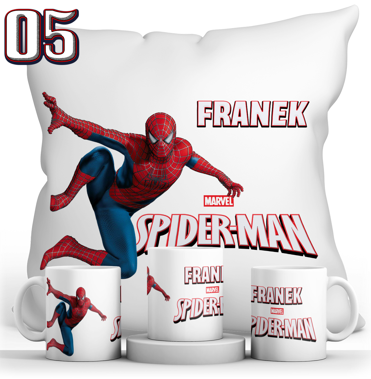 ZESTAW SPIDERMAN KUBEK + PODUSZKA + IMIE Płeć Brak informacji