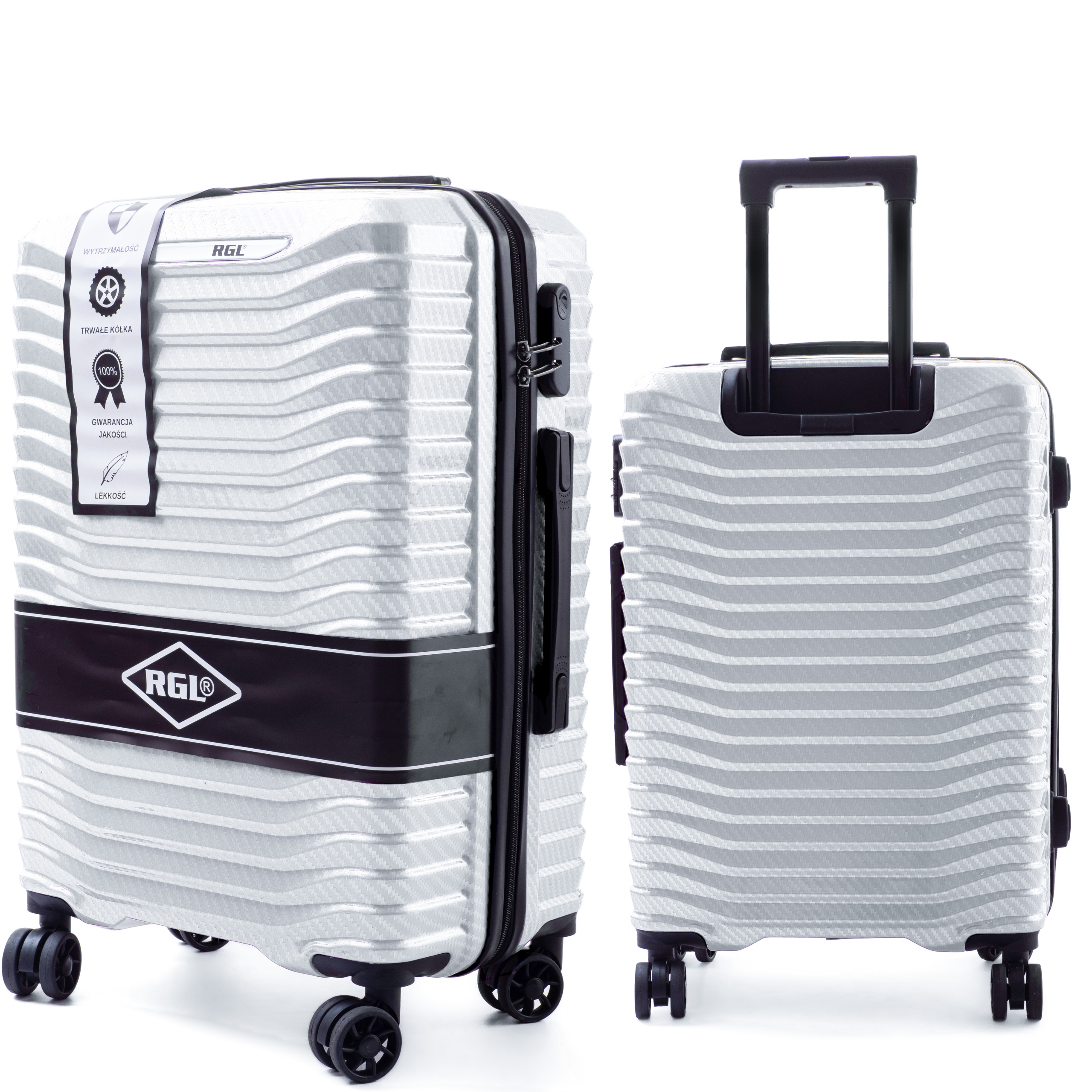 DUŻA XXL WALIZKA NA KÓŁKACH PC1 RGL TORBA PODRÓŻNA POLICARBON POLIWĘGLANF Marka RGL