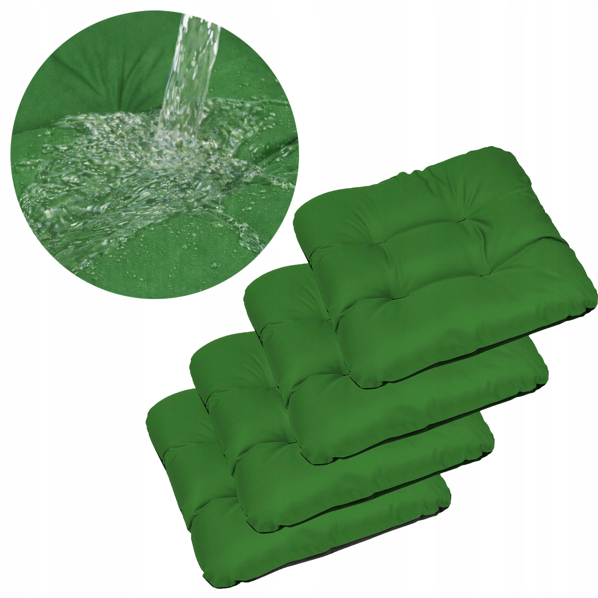 Polštář polštář sedák podložka na zahradní židli 45x45 zelená jas 4ks