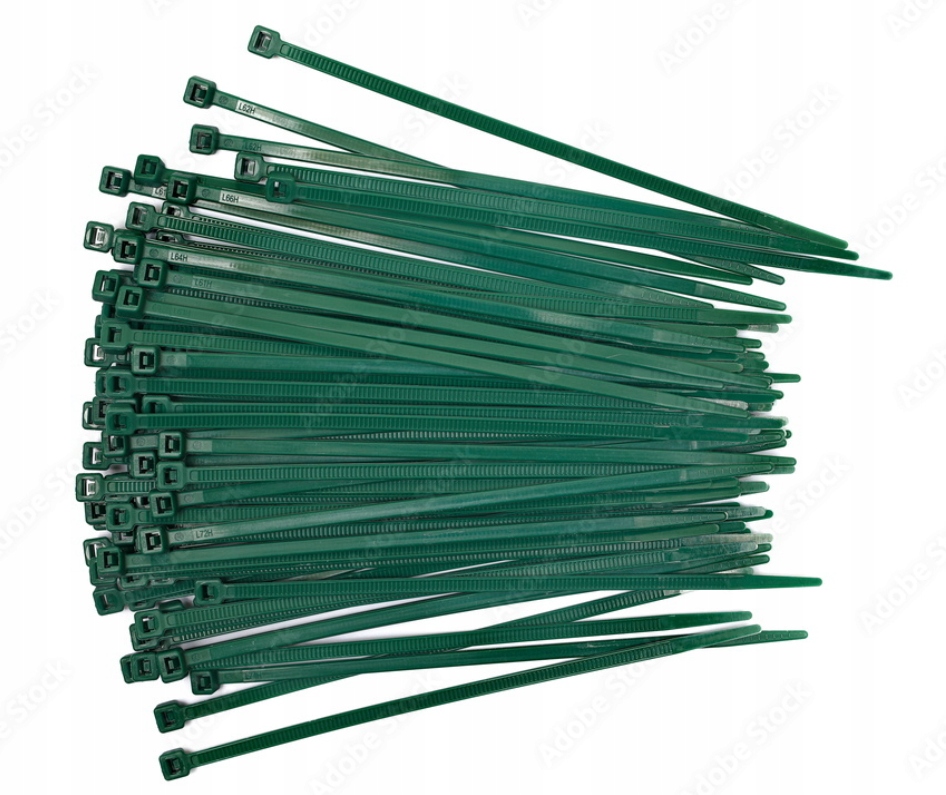 Opaski Zaciskowe Trytytki Kablowe Wytrzymałe Zielone Uv 2,5x150 100szt