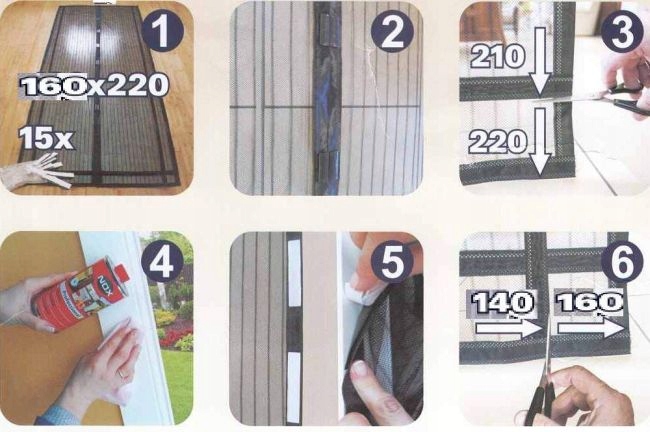 MOSKITIERA MAGNETYCZNA DRZWI 140/150/160 x 210/220 Marka inna