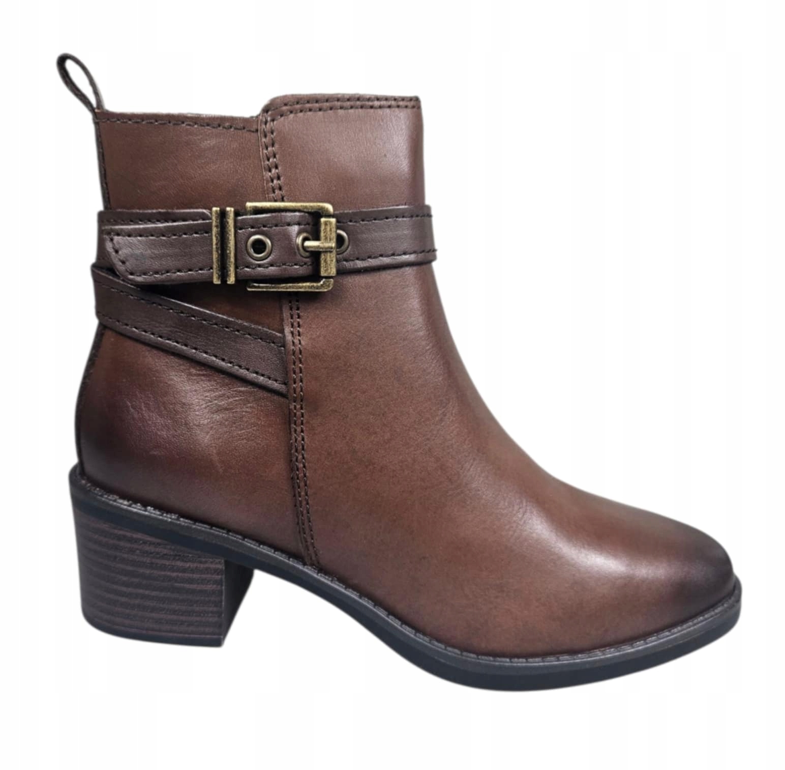 Marco Tozzi Kotníkové Boty Na Kostce 2-25330-45 hnědé vel. 41