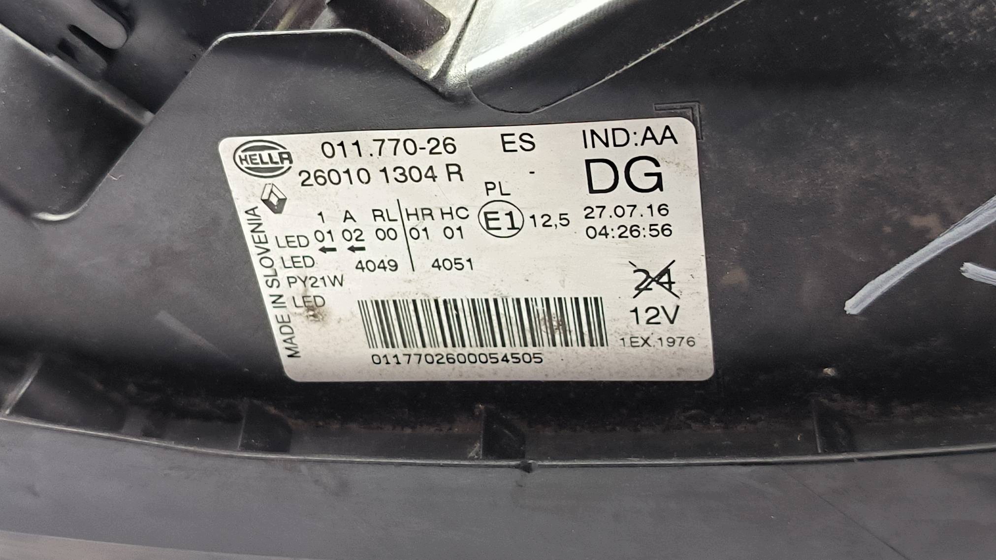light right front LED EU 260101304R RENAULT KADJAR