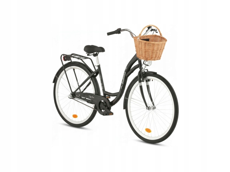 Rower miejski Indiana Moena S3B D17 28 cali damski Czarny Koszyk VKS-505