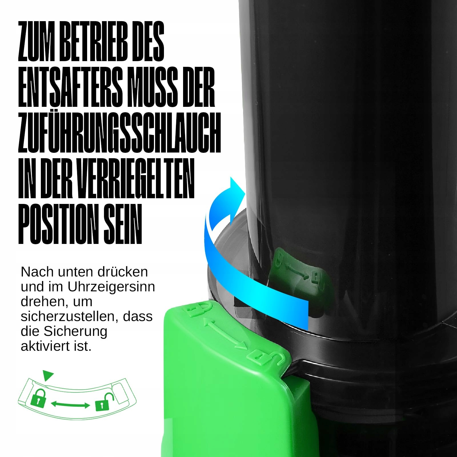 VENTRAY Ginnie Wolnoobrotowa Wyciskarka 60 Umin 45mm BPA Free 100W Zielona — miniatura 5