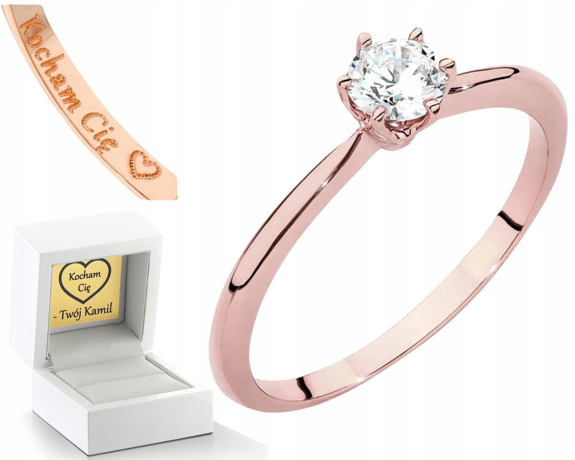 Růžové Zlato Prstýnek Laboratorní Briliant Zásnubní 585