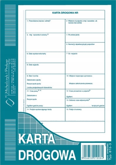 

Druk Karta drogowa A5 Numer. 815-3N
