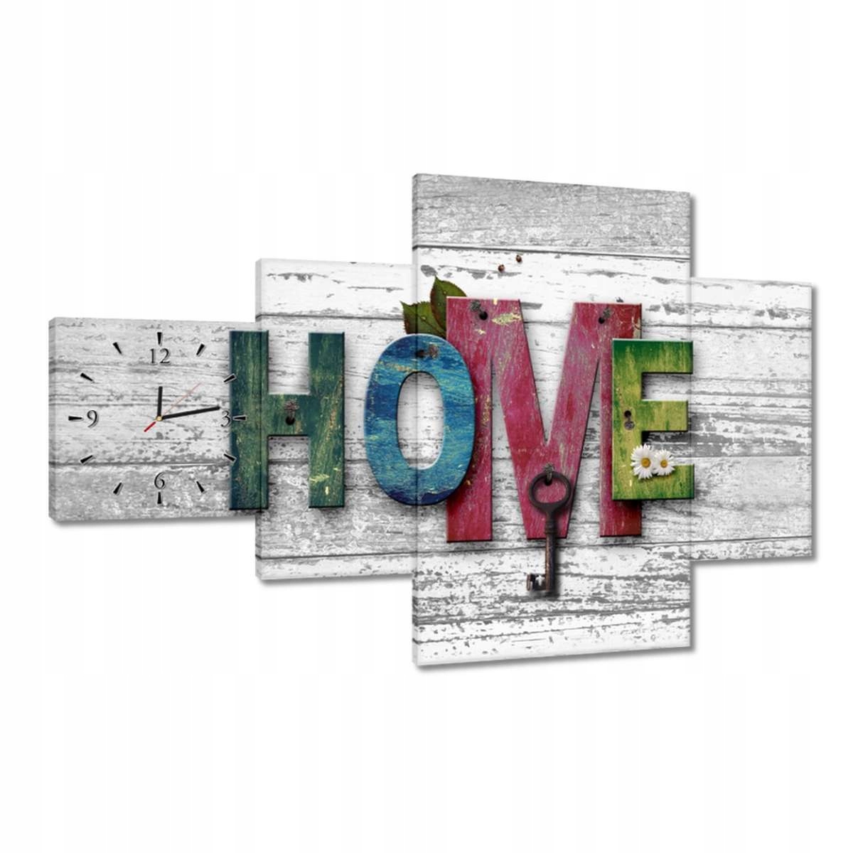 Hodiny 130x80 Barevný nápis Home