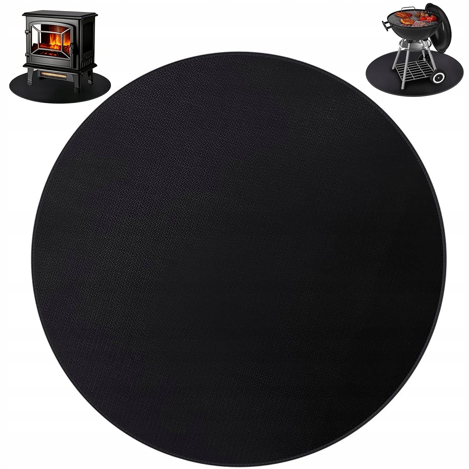 Ohnivzdorná Podložka Pod Gril Černá 122 CM Pro Kempování A Zahradu