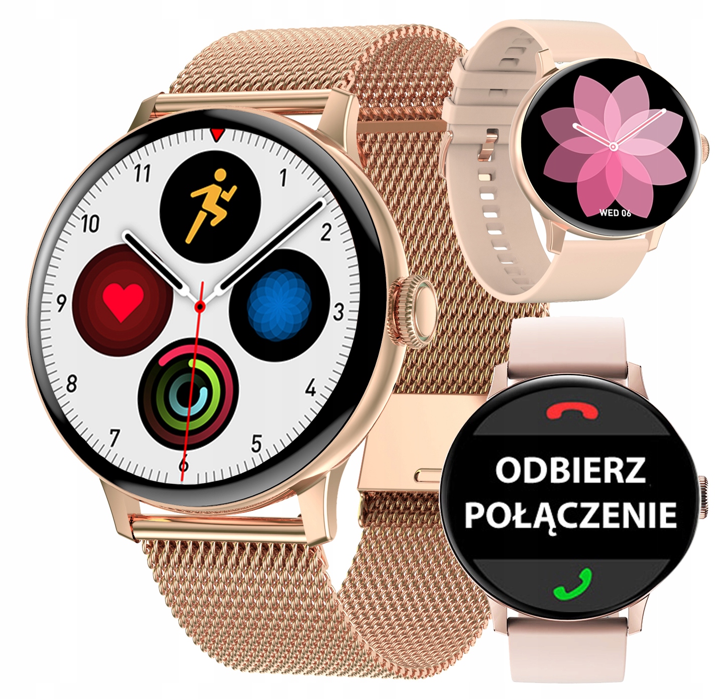 

Zegarek Smartwatch Rozmowy Zdrowie 2PASKI J.polski