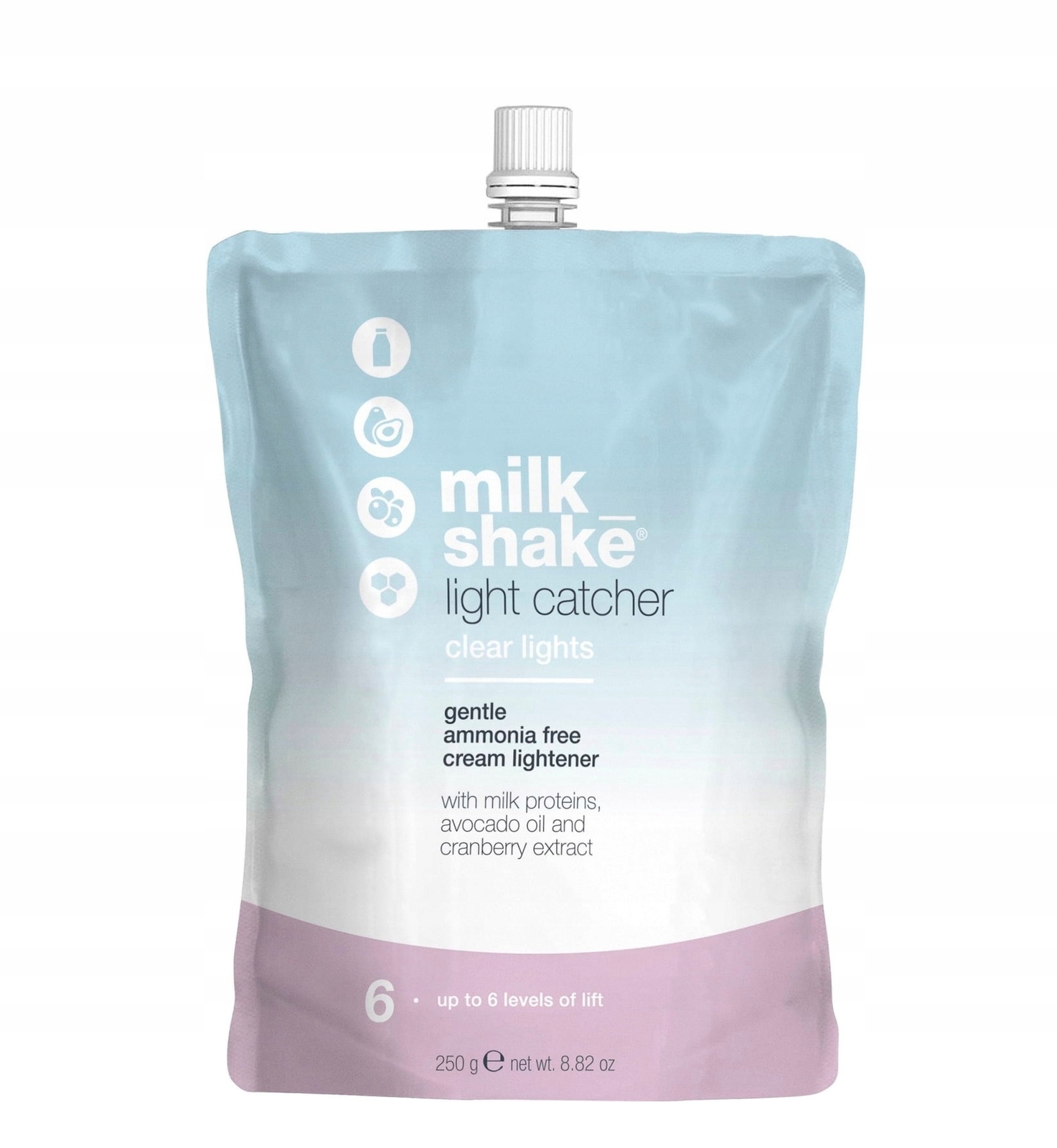 Milk Shake Light Catcher Clear, Rozjasňující krém pro 6 tónů, 250 g