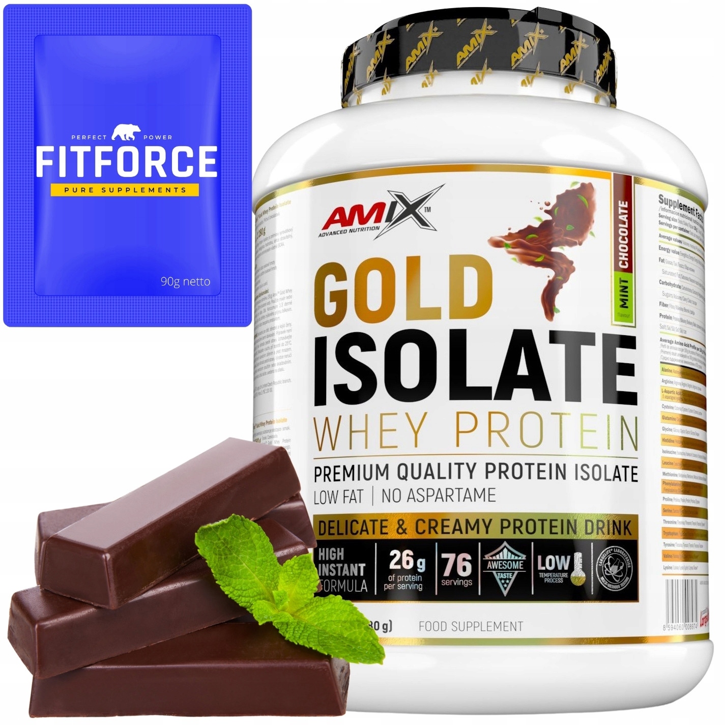 Protein Proteinový Izolát Koktejl Hubnutí Čokoláda Máta protein