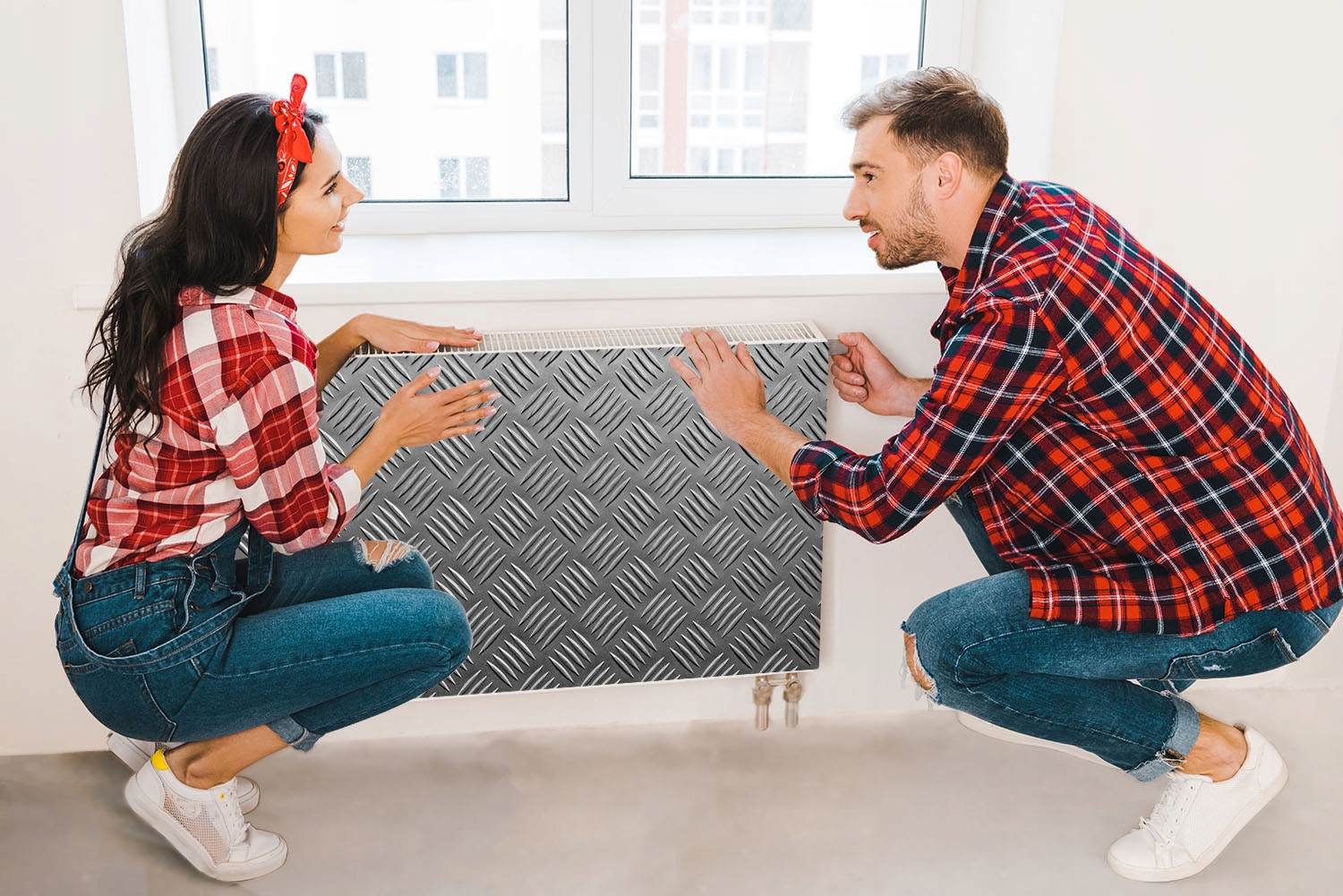 MAGNES MATA MAGNETYCZNA NA KALORYFER 140x60 SZARA FOTOTAPETA Grubość materiału 0 mm