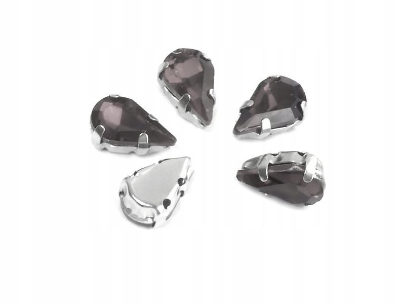 Montees szare łezka 10x6 mm 2 sztuki