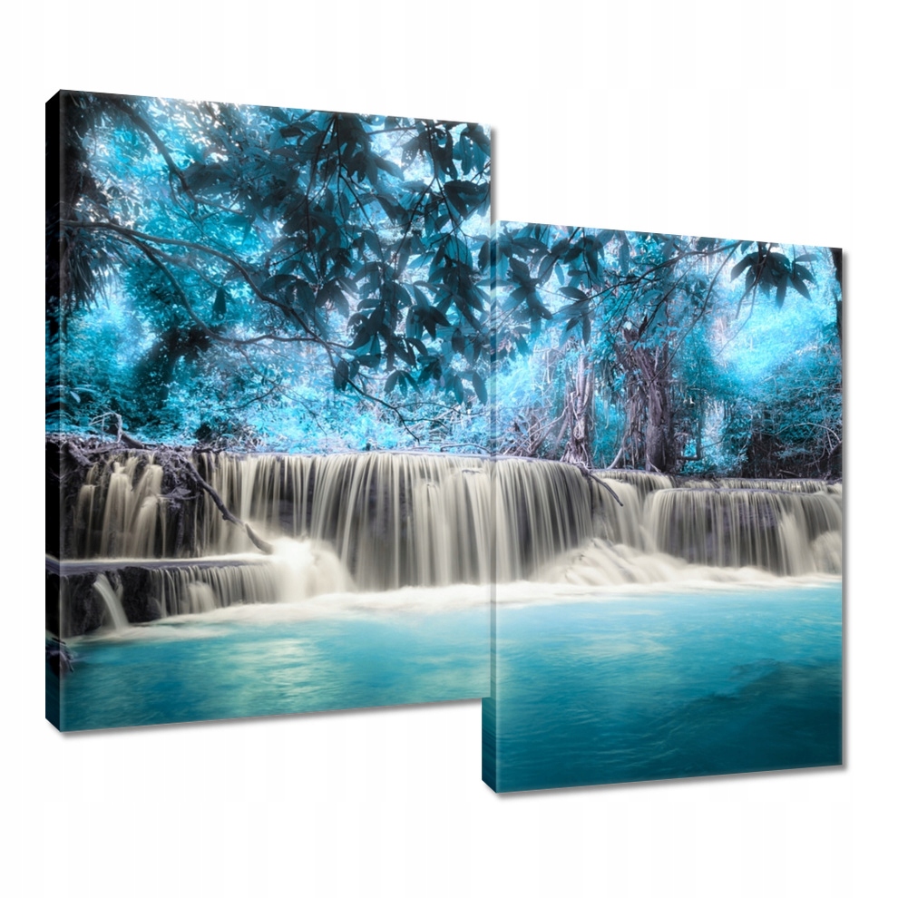 Obraz 80x70 Modrý vodopád