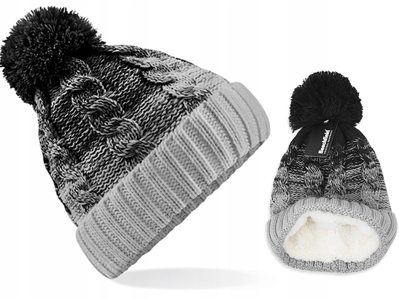 

Czapka Zimowa Z Pomponem Męska Damska Ocieplana