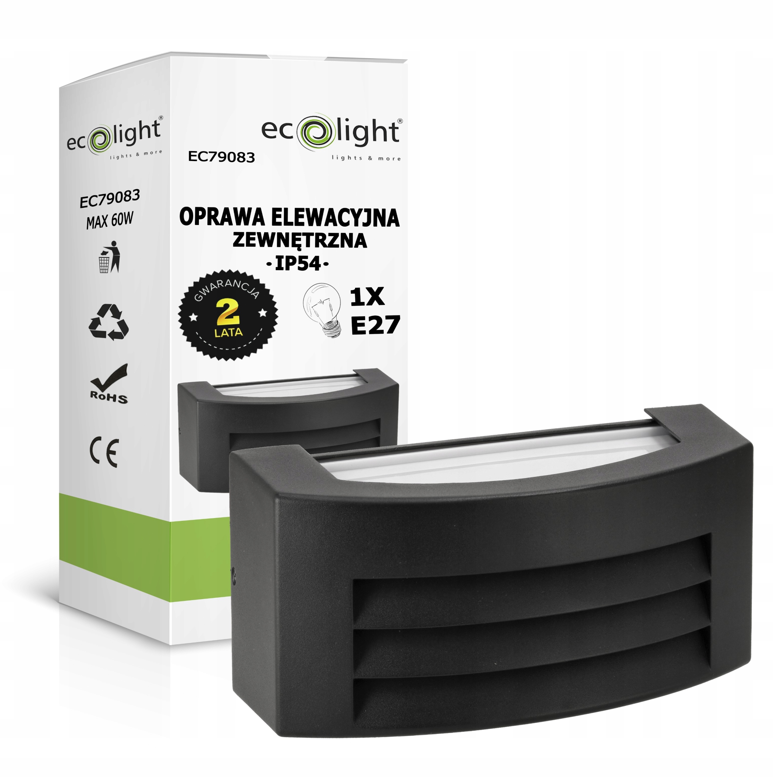 

Kinkiet Zewnętrzny Lampa Elewacyjna 1xE27 Led