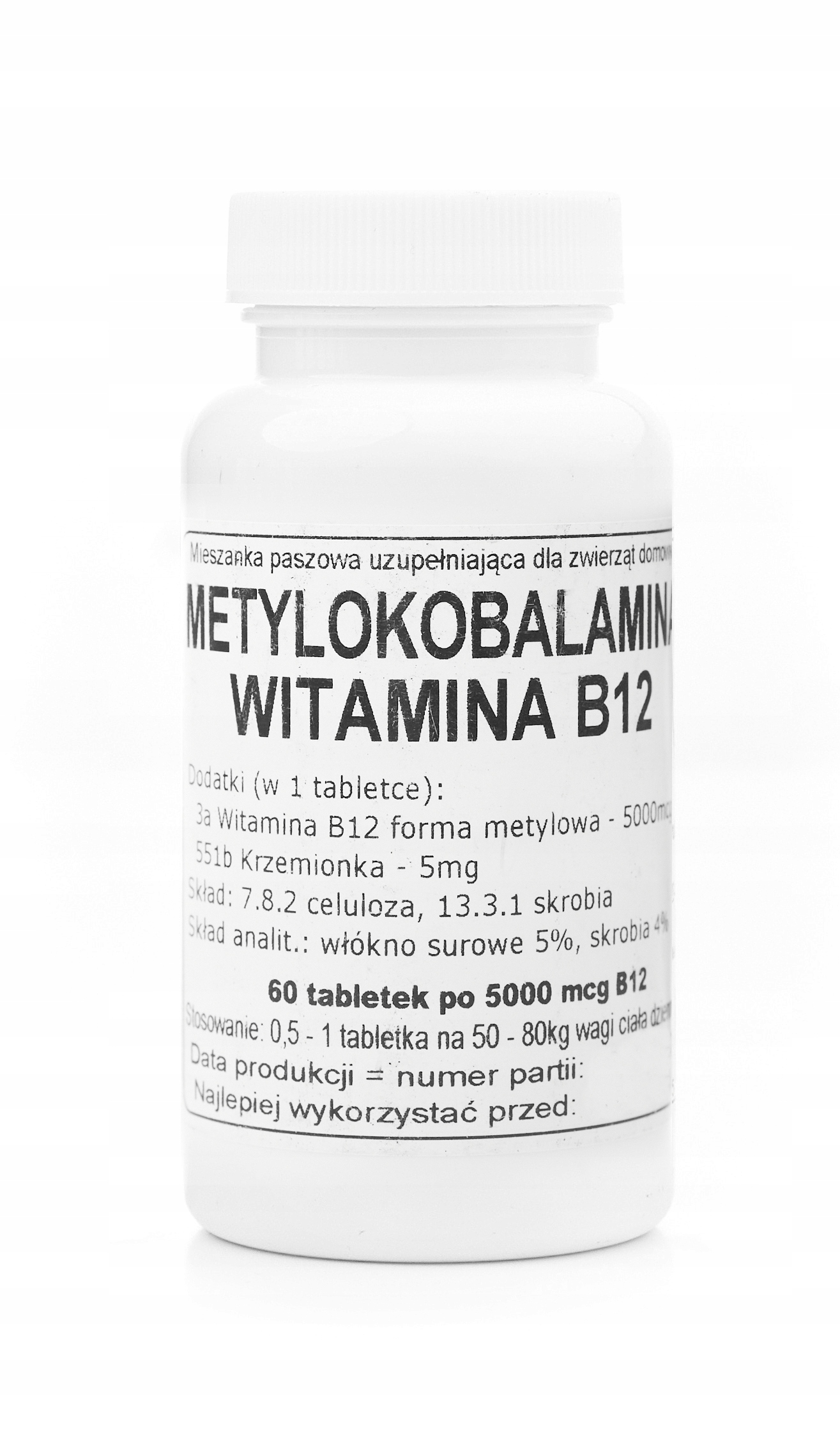 Vitamín B12 B-12 Methylkobalamin 60 ks Podkowa