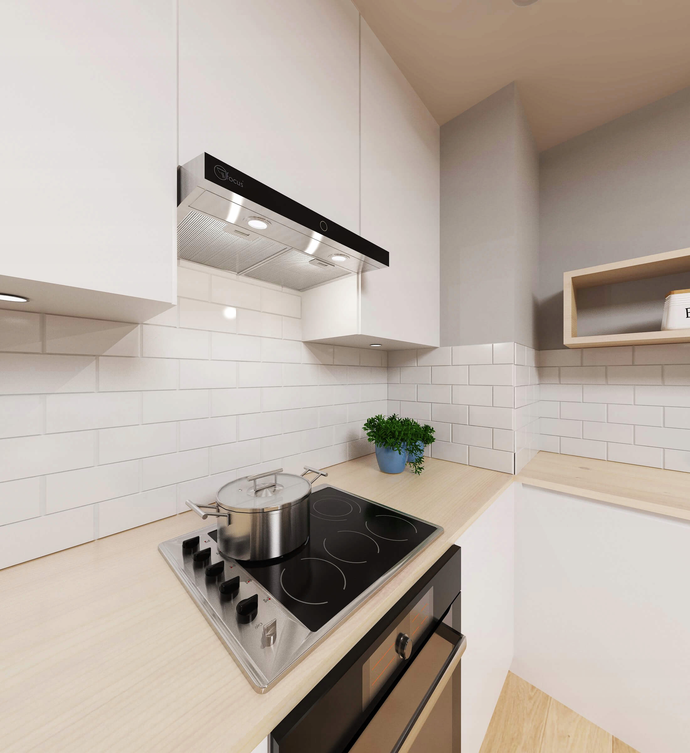 Okap podszafkowy kuchenny 60 srebrny + czarny Model Modo 60 IN