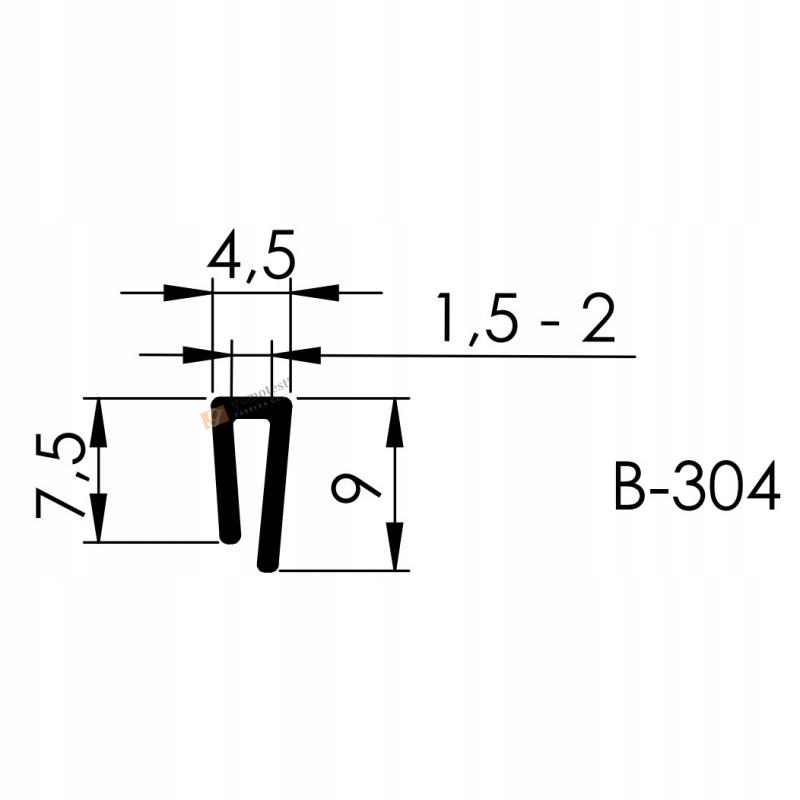 USZCZELKA NA RANT 1,5-2MM B-304 KRAWĘDZIOWA TYP U 1M